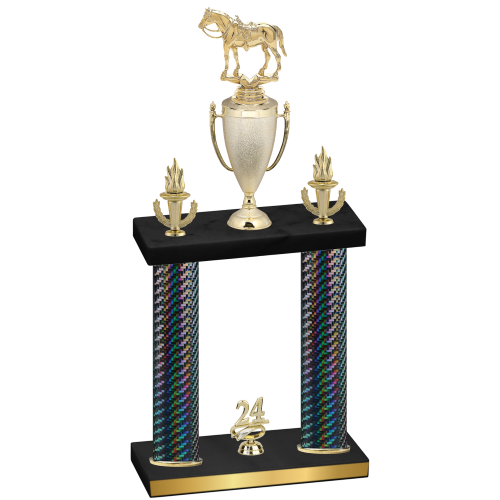 Double Black Carbon Fiber Year Horses Trophy
