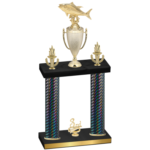 Double Black Carbon Fiber Third Place Fishing Trophy