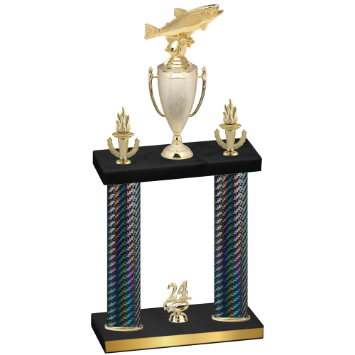 Double Black Carbon Fiber Year Fishing Trophy