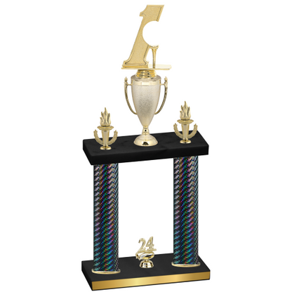 Double Black Carbon Fiber Year Golf Trophy