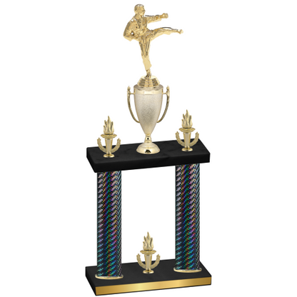 Double Black Carbon Fiber Victory Karate Trophy