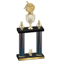 Double Black Carbon Fiber Year Baseball Trophy