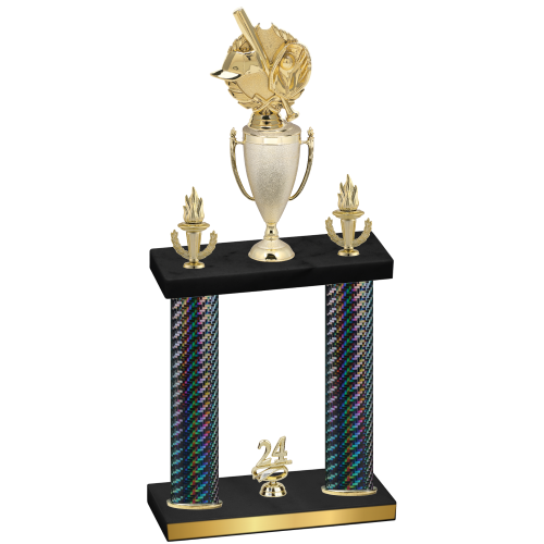 Double Black Carbon Fiber Year Baseball Trophy