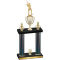 Double Black Carbon Fiber Year Baseball Trophy