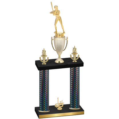 Double Black Carbon Fiber First Place Softball Trophy
