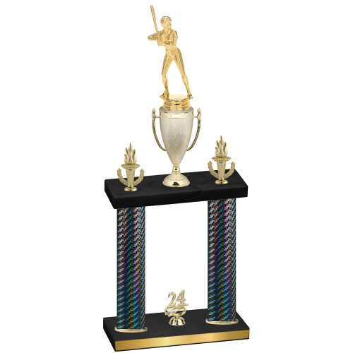 Double Black Carbon Fiber Year Softball Trophy
