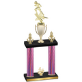 Double Pink Carbon Fiber Fourth Place Football Trophy