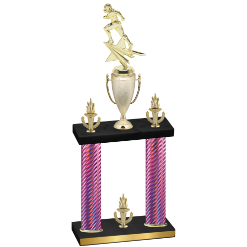 Double Pink Carbon Fiber Victory Football Trophy