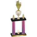 Double Pink Carbon Fiber Second Place Rugby Trophy