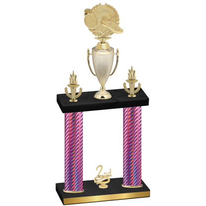 Double Pink Carbon Fiber Second Place Running Trophy