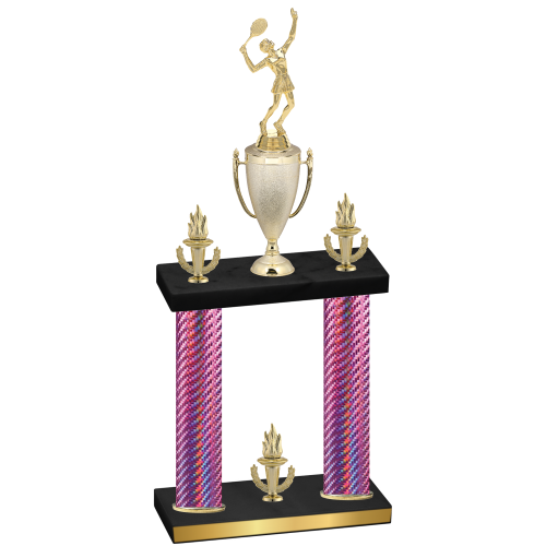 Double Pink Carbon Fiber Victory Tennis Trophy