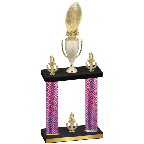Double Pink Carbon Fiber Victory Football Trophy
