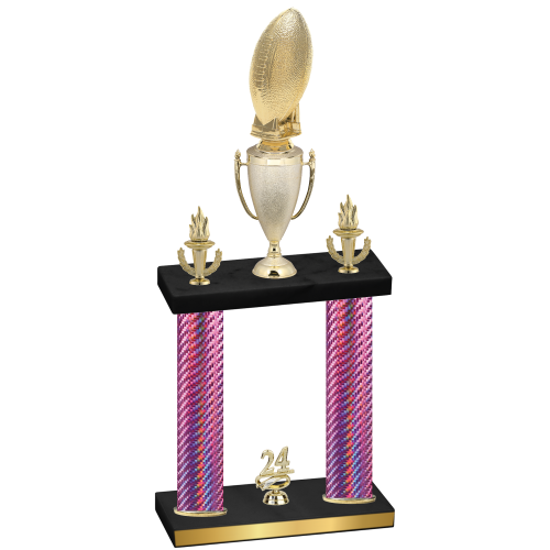 Double Pink Carbon Fiber Year Football Trophy