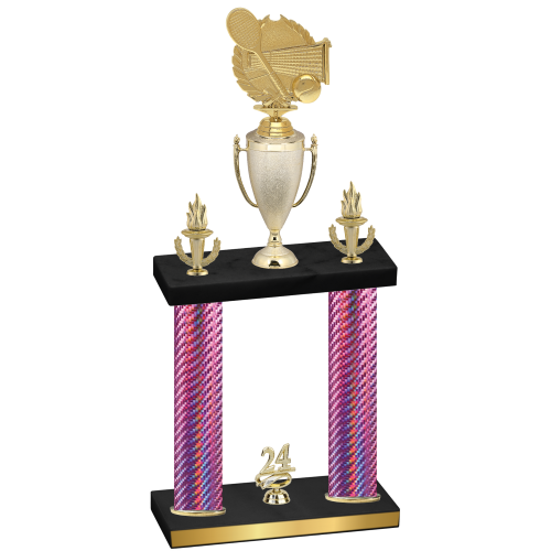 Double Pink Carbon Fiber Year Tennis Trophy