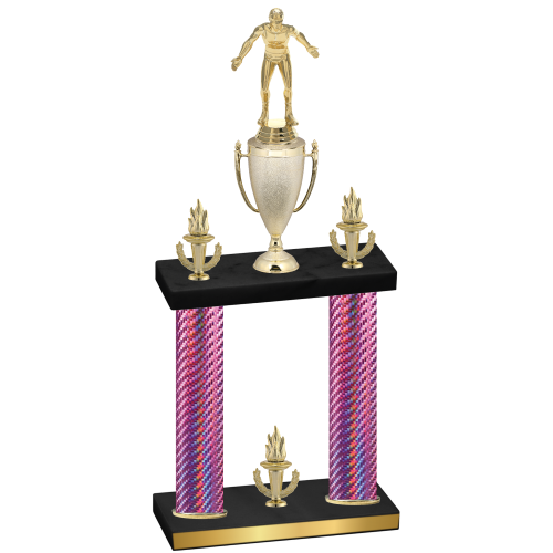 Double Pink Carbon Fiber Victory Wrestling Trophy