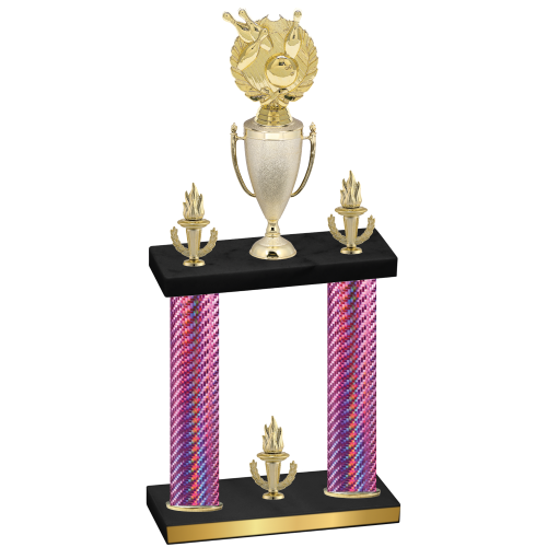 Double Pink Carbon Fiber Victory Bowling Trophy