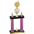 Double Pink Carbon Fiber Second Place Volleyball Trophy