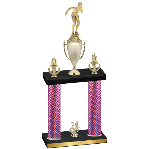 Double Pink Carbon Fiber Year Tennis Trophy