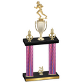 Double Pink Carbon Fiber Year Football Trophy