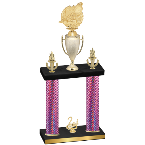 Double Pink Carbon Fiber Second Place Swimming Trophy