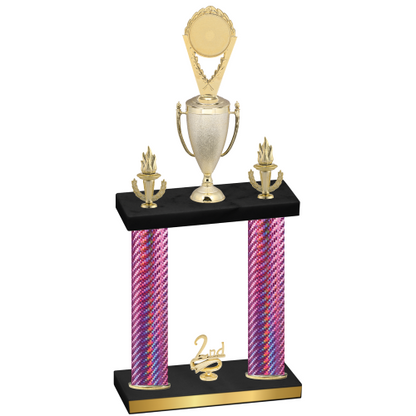 Double Pink Carbon Fiber Second Place Insert Trophy