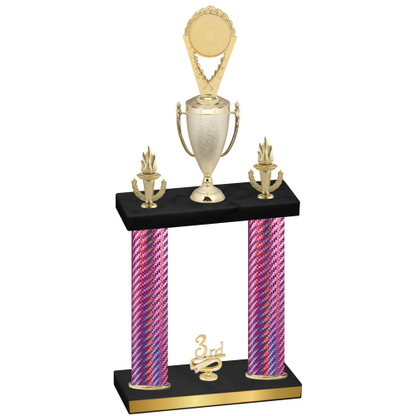 Double Pink Carbon Fiber Third Place Insert Trophy