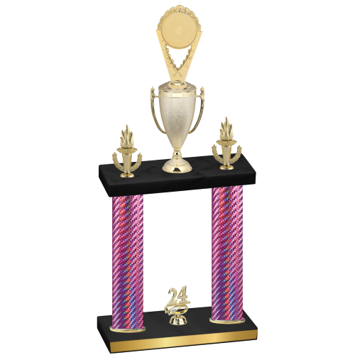 Double Pink Carbon Fiber Year Insert Trophy