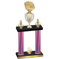 Double Pink Carbon Fiber Fourth Place Basketball Trophy