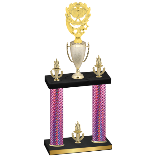 Double Pink Carbon Fiber Victory Pickleball Trophy
