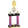 Double Pink Carbon Fiber Second Place Pickleball Trophy