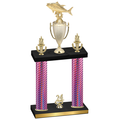 Double Pink Carbon Fiber Year Fishing Trophy