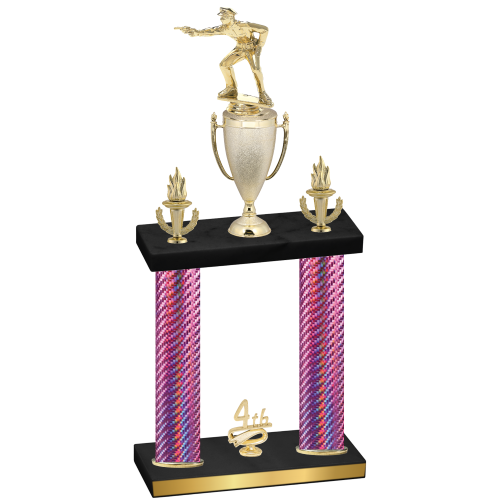Double Pink Carbon Fiber Fourth Place Shooter Trophy