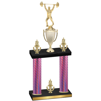 Double Pink Carbon Fiber Victory Weights Trophy