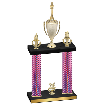 Double Pink Carbon Fiber Year Chess Trophy