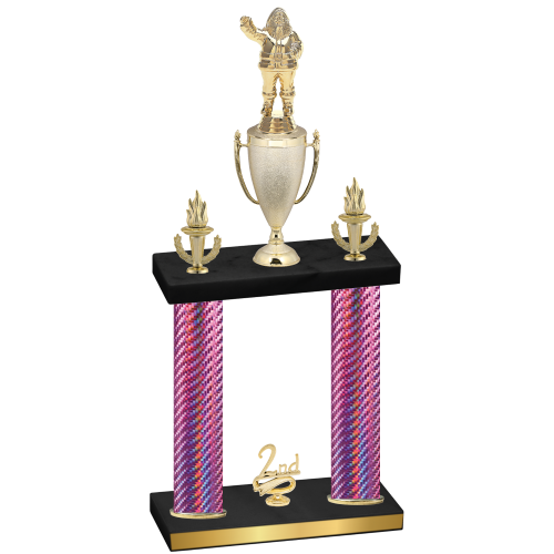 Double Pink Carbon Fiber Second Place Holiday Trophy