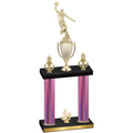 Double Pink Carbon Fiber Fourth Place Basketball Trophy