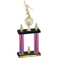 Double Pink Carbon Fiber Victory Basketball Trophy