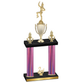 Double Pink Carbon Fiber Second Place Majorette Trophy