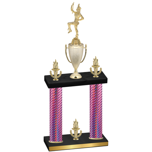 Double Pink Carbon Fiber Victory Majorette Trophy