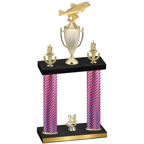 Double Pink Carbon Fiber Year Fishing Trophy