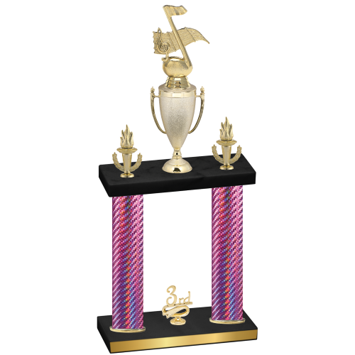 Double Pink Carbon Fiber Third Place Music Trophy