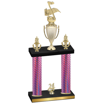 Double Pink Carbon Fiber Year Music Trophy