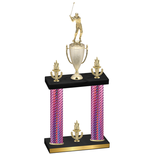 Double Pink Carbon Fiber Victory Golf Trophy