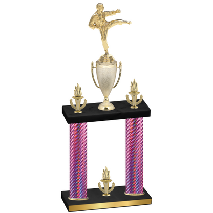 Double Pink Carbon Fiber Victory Karate Trophy
