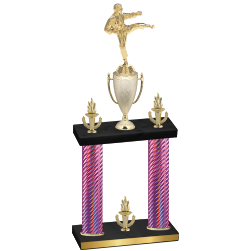 Double Pink Carbon Fiber Victory Karate Trophy