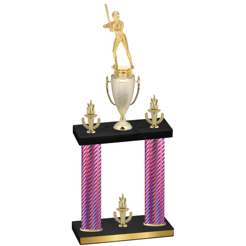 Double Pink Carbon Fiber Victory Softball Trophy
