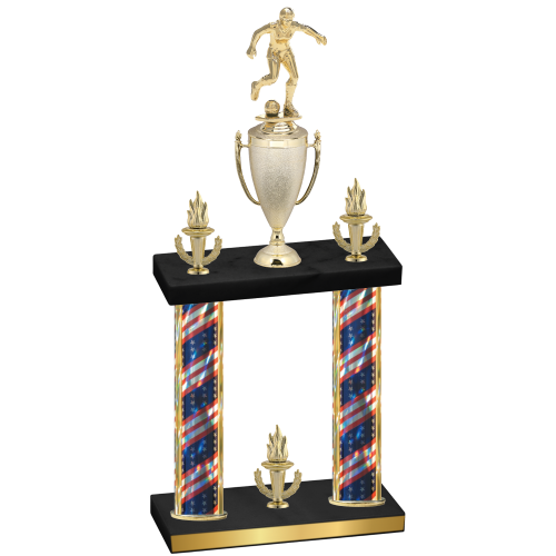 Double Flag USA Victory Soccer Trophy
