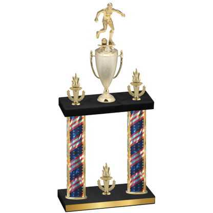 Double Flag USA Victory Soccer Trophy