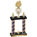 Double Flag USA First Place Soccer Trophy