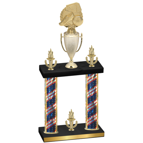 Double Flag USA Victory Soccer Trophy